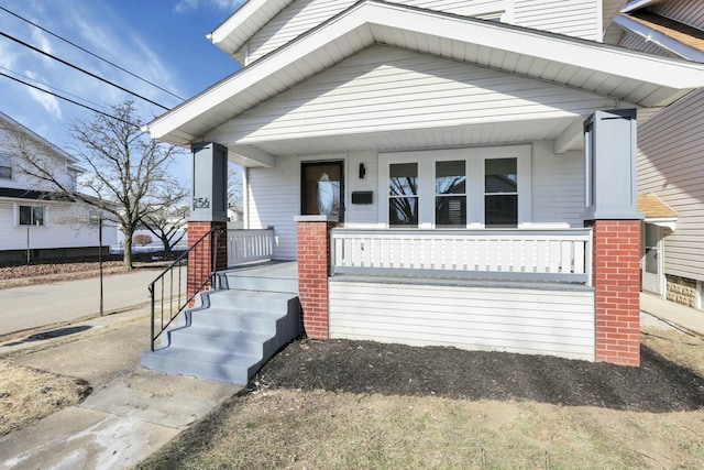 view of front of property with covered porch