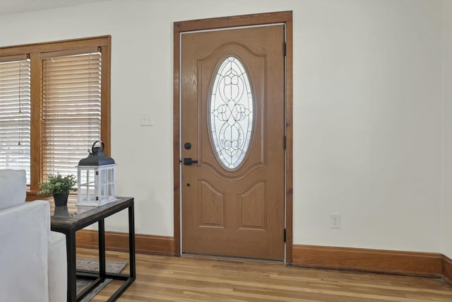 foyer featuring light hardwood / wood-style flooring