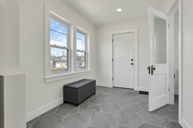 entryway with tile patterned flooring