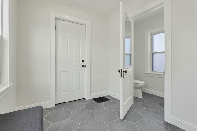 interior space featuring tile patterned flooring