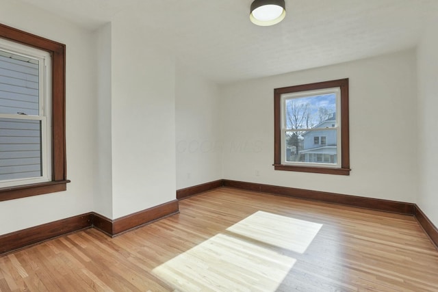 empty room featuring light wood-type flooring