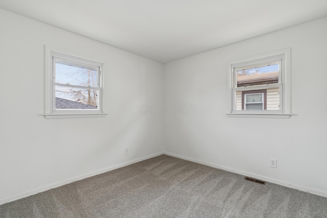 spare room with a healthy amount of sunlight and carpet floors