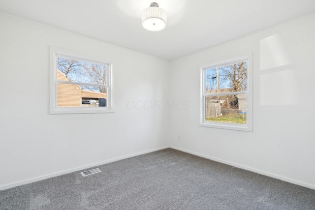 unfurnished room featuring carpet floors