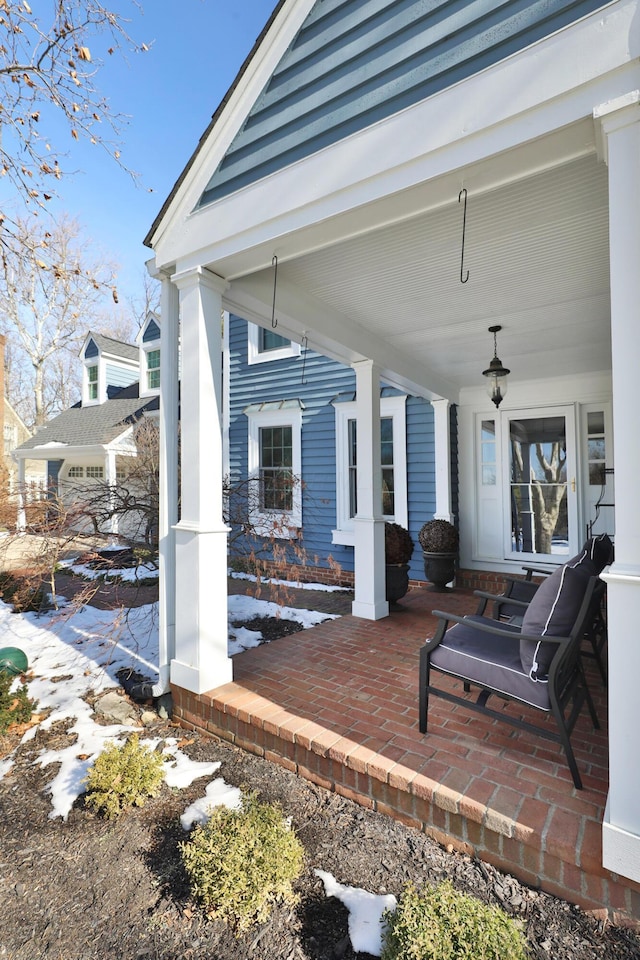 view of patio / terrace with a porch