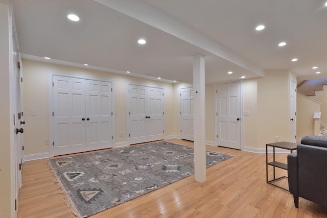 entrance foyer featuring light hardwood / wood-style flooring