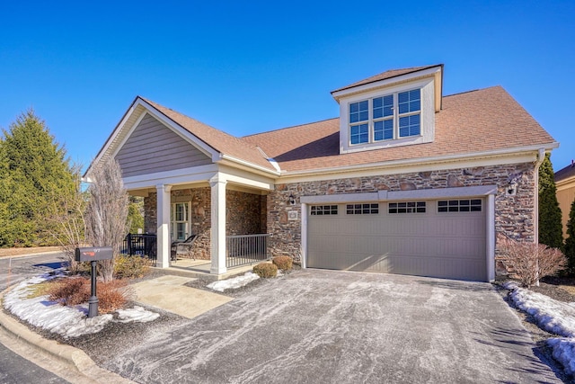 view of front of home featuring covered porch