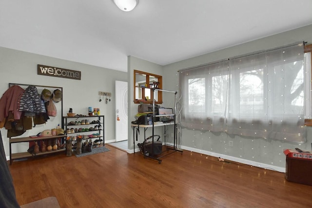 misc room with hardwood / wood-style floors