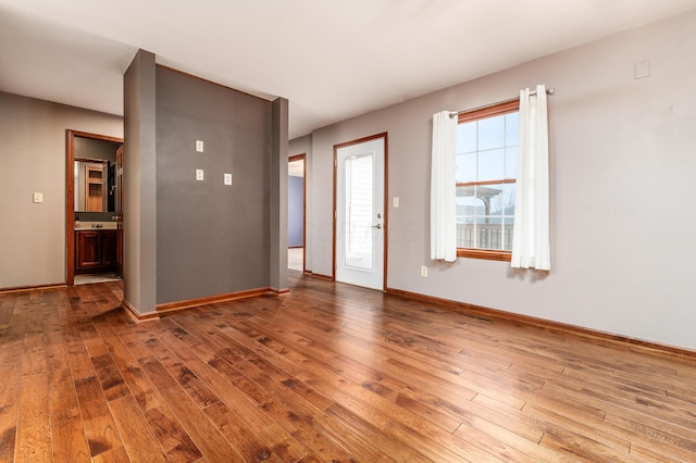 interior space with hardwood / wood-style floors