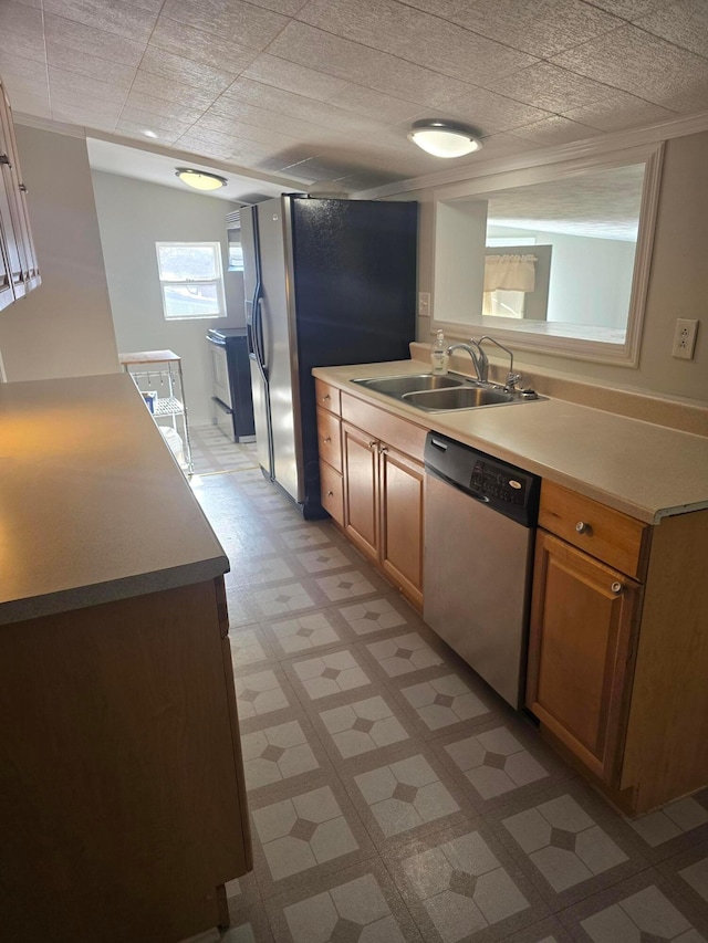 kitchen with sink and stainless steel appliances