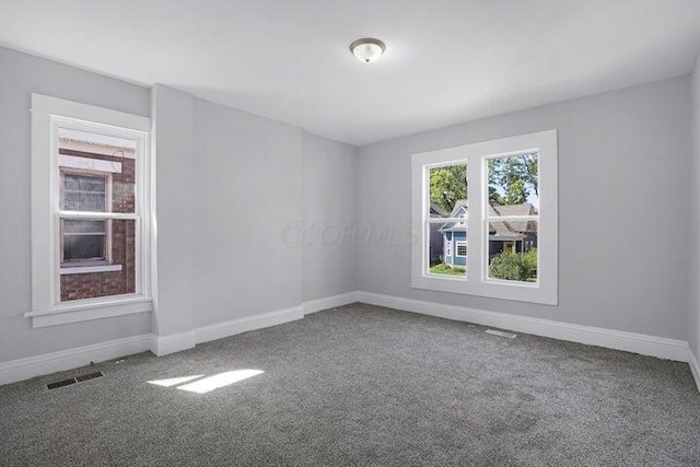 view of carpeted spare room