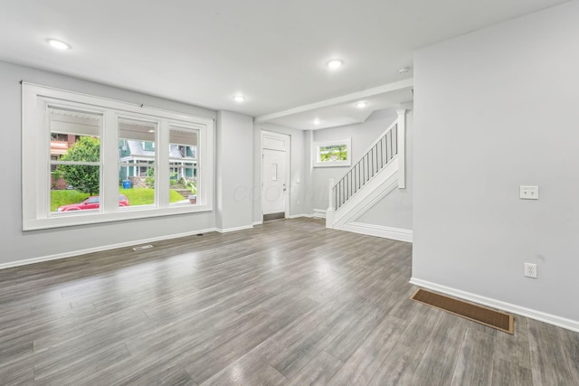 392 Morrison Ave, Columbus, OH 43205 - entrance foyer featuring stairway, wood finished floors, baseboards, and recessed lighting