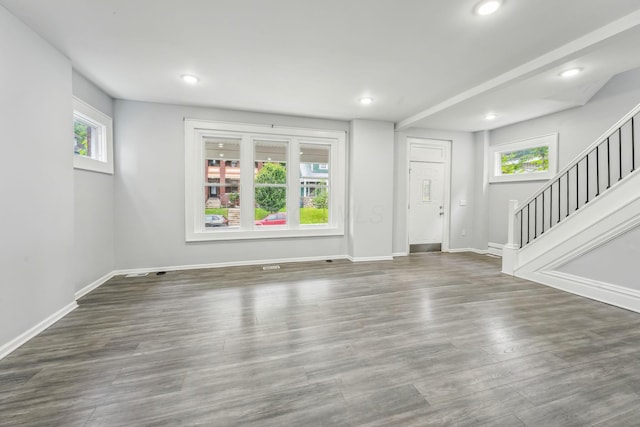 392 Morrison Ave, Columbus, OH 43205 - foyer entrance featuring healthy amount of natural light, stairs, baseboards, recessed lighting, and wood finished floors
