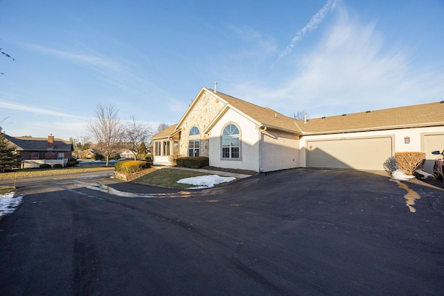 view of front of house with a garage