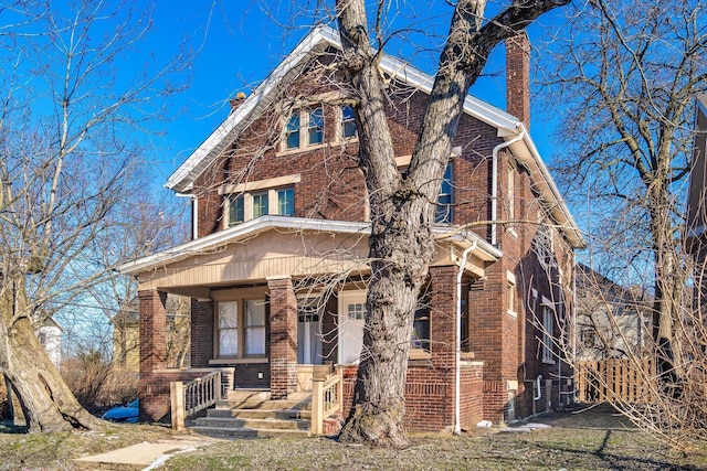 view of front of home featuring covered porch