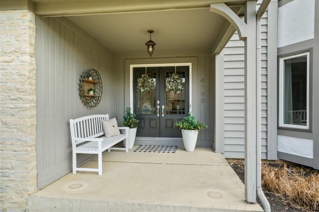 entrance to property with french doors