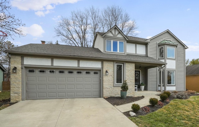 view of front of home featuring a garage