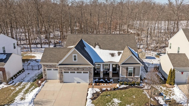 view of front of house with a garage