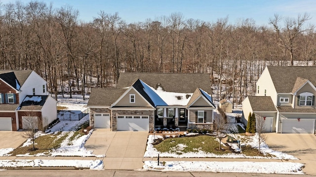 view of front of home with a garage