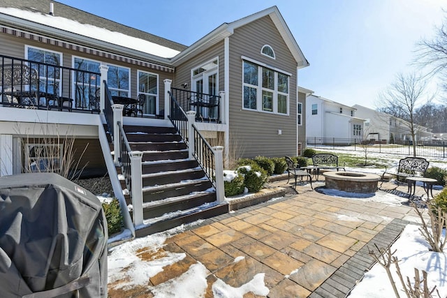 view of patio featuring grilling area and an outdoor fire pit