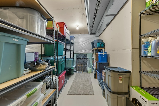 view of storage area