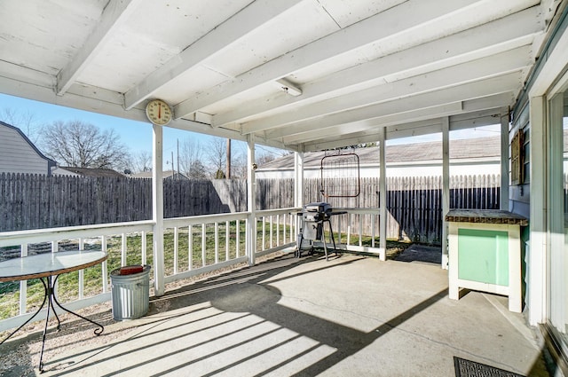 view of unfurnished sunroom