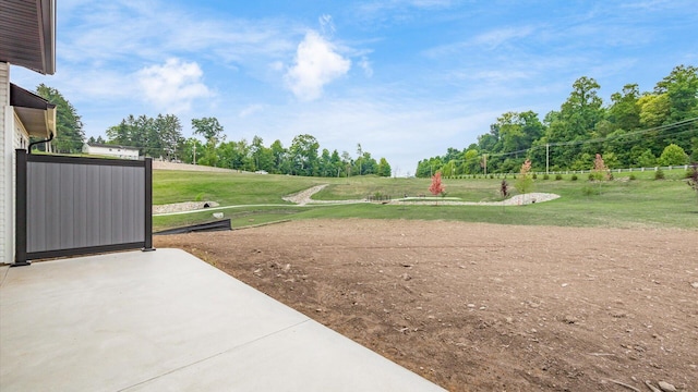 exterior space featuring a yard and a patio area