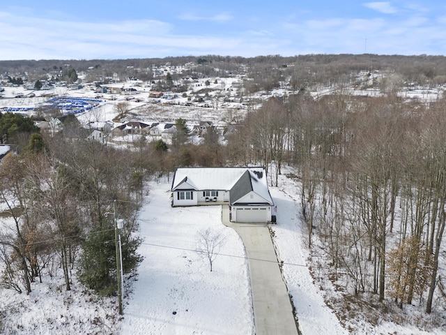 view of snowy aerial view