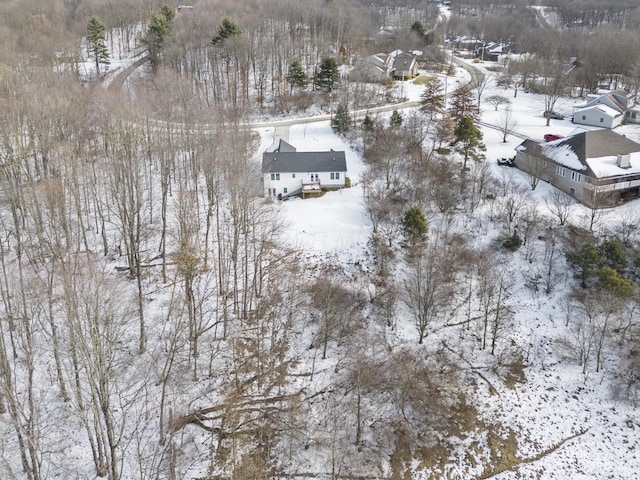 view of snowy aerial view