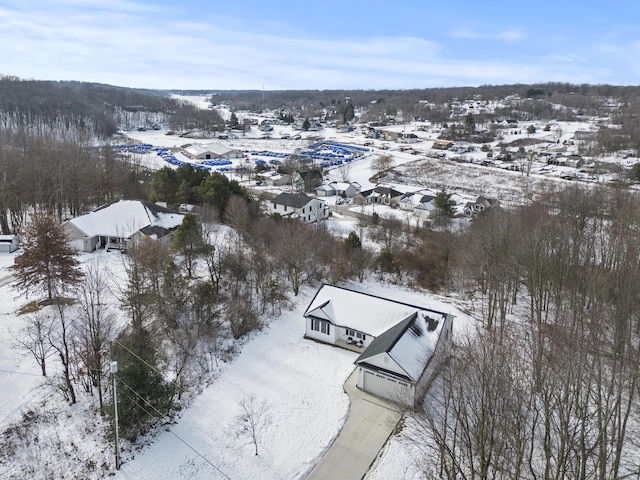 view of snowy aerial view