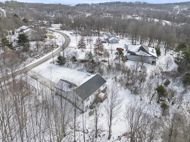 view of snowy aerial view