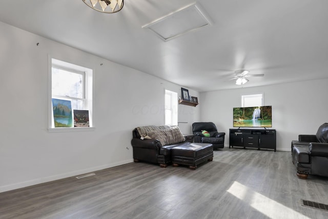 living room featuring hardwood / wood-style floors