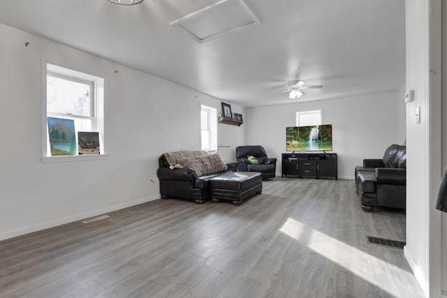 living room featuring hardwood / wood-style flooring