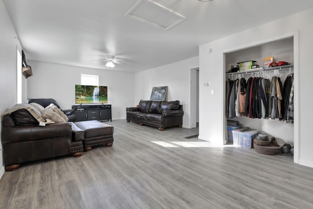 living room featuring hardwood / wood-style flooring