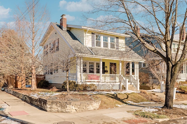 view of front of house with covered porch