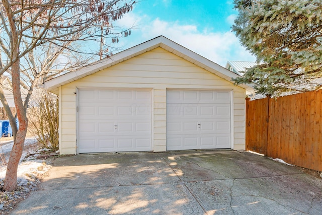 view of garage