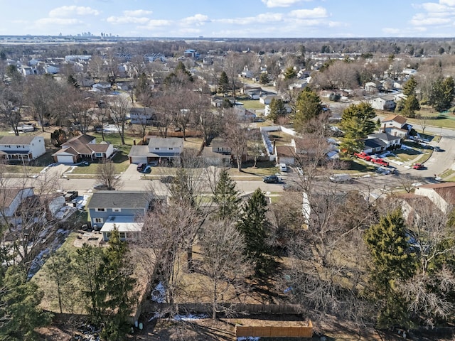 aerial view with a residential view