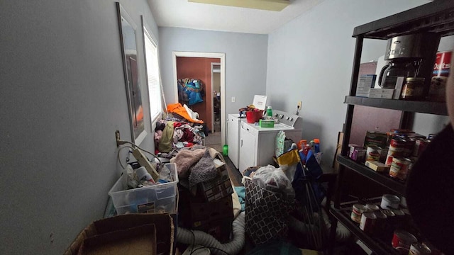 interior space featuring washer and dryer