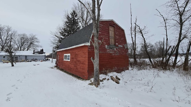 view of snowy exterior