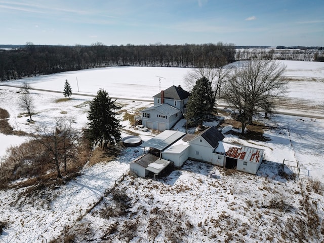 view of snowy aerial view