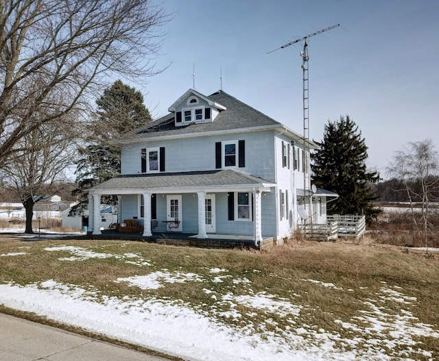 farmhouse with covered porch