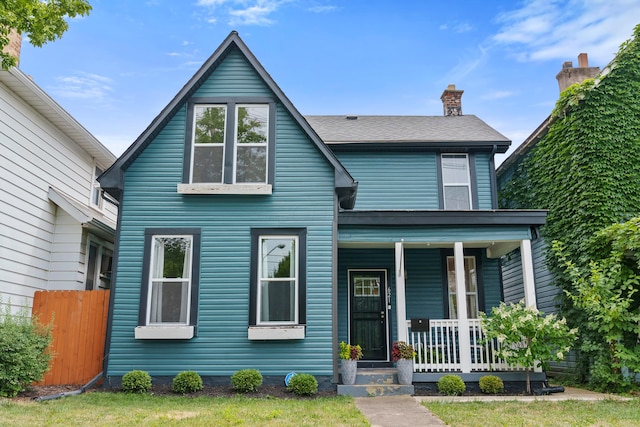 view of front of property with a porch