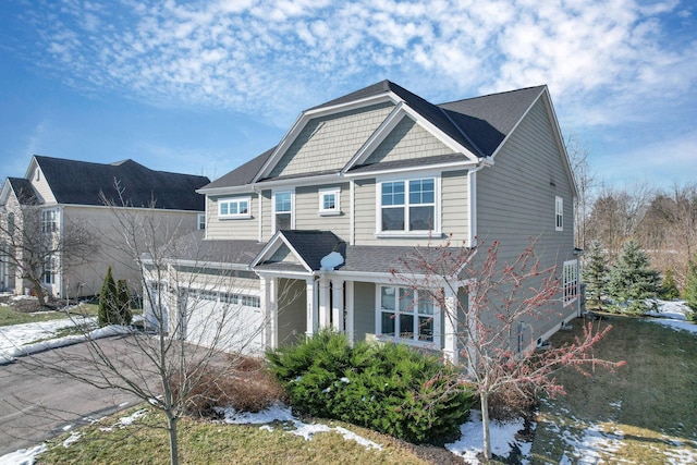 view of front of home with a garage