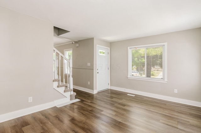 interior space featuring dark hardwood / wood-style floors