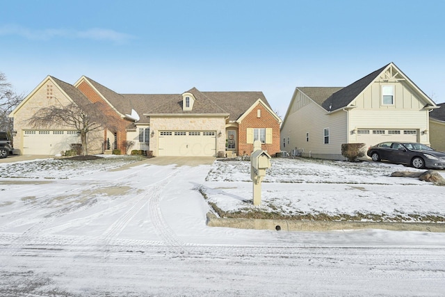 view of front of house with a garage