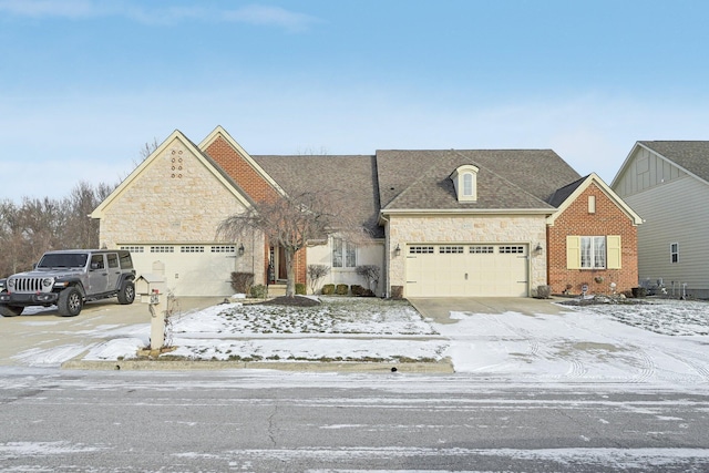 view of front of home with a garage