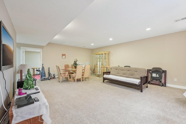 living room with carpet floors