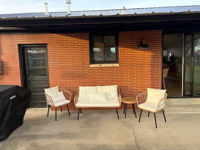 view of patio / terrace featuring a grill