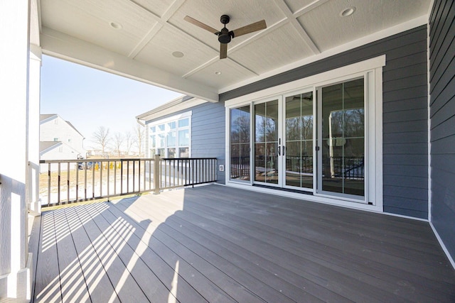 deck with ceiling fan