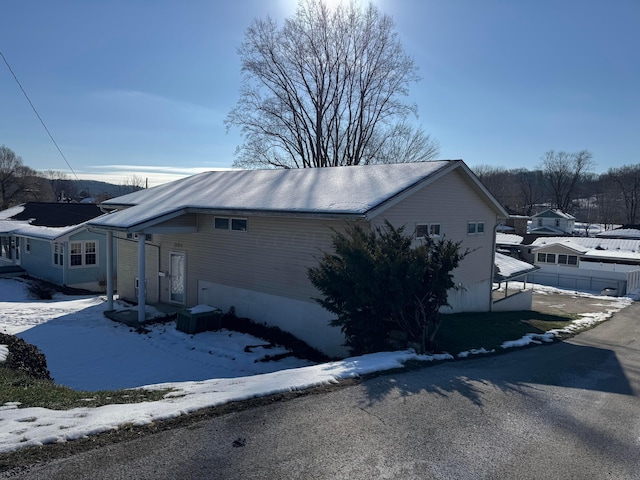 view of snowy exterior