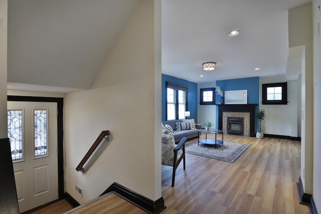 entryway featuring light hardwood / wood-style flooring